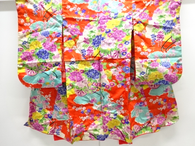 JAPANESE KIMONO / ANTIQUE KIMONO / SILK / CLOUD & FLORAL CART